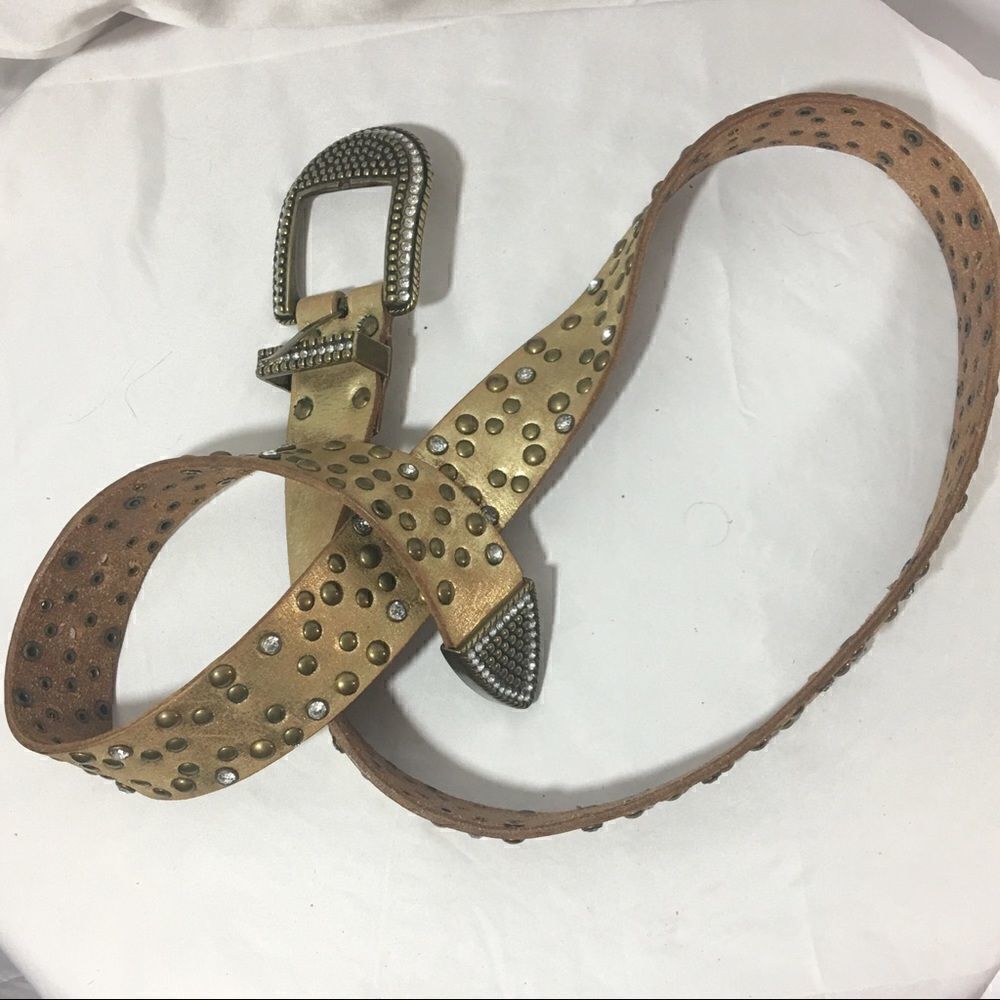 Vintage Arizona gold leather embellished belt